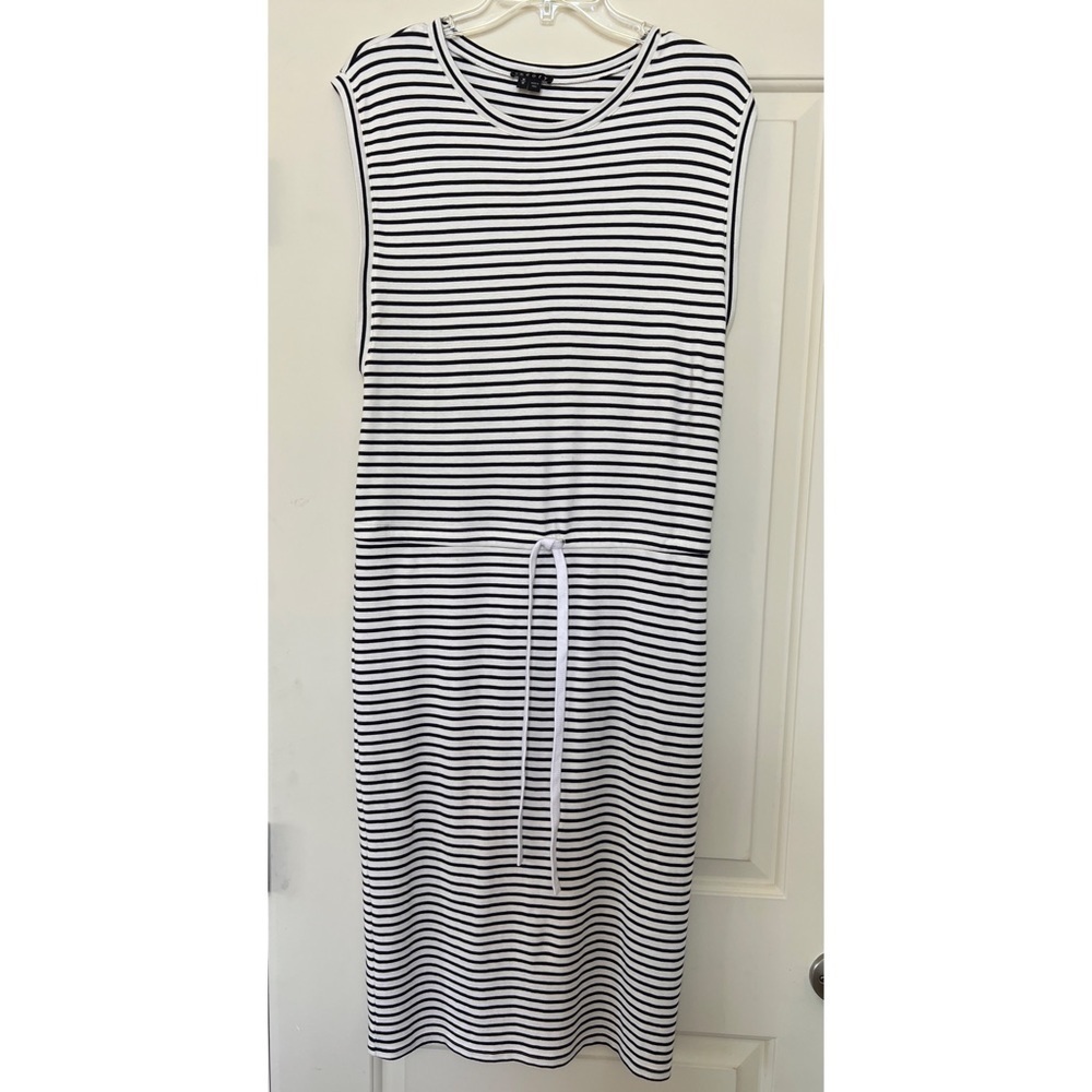 Theory Caneil Classic Pima Cotton Striped Dress - M - Picture 1 of 6